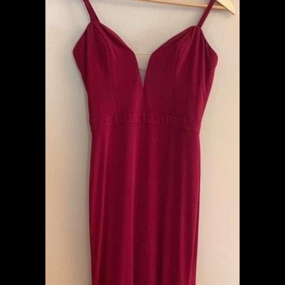 Jovani maroon floor length gown - Picture 2 of 5